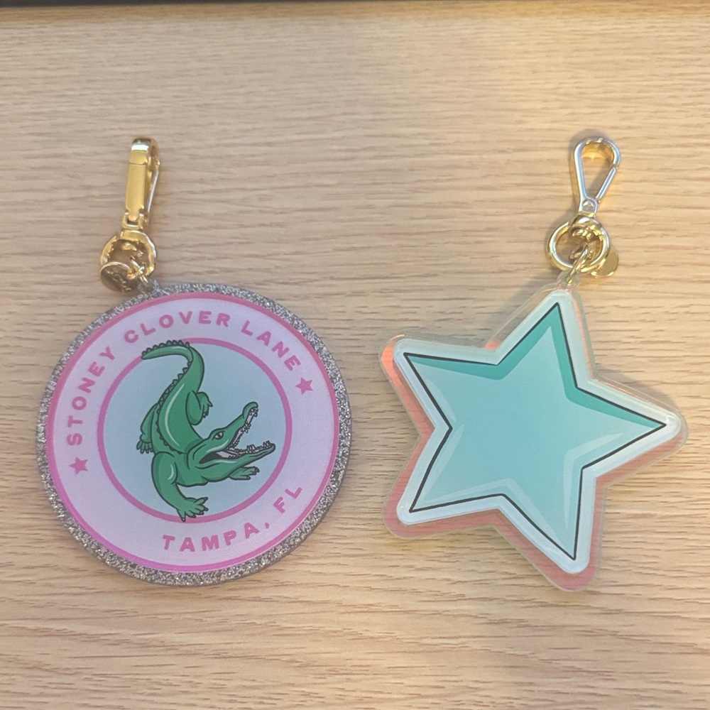 Stoney Clover Lane Pink and Teal Keychain Duo